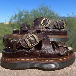 🏴󠁧󠁢󠁥󠁮󠁧󠁿 Dr. Martens MIE Chunky 3 Buckle Vintage Platform Sandals UK 5
